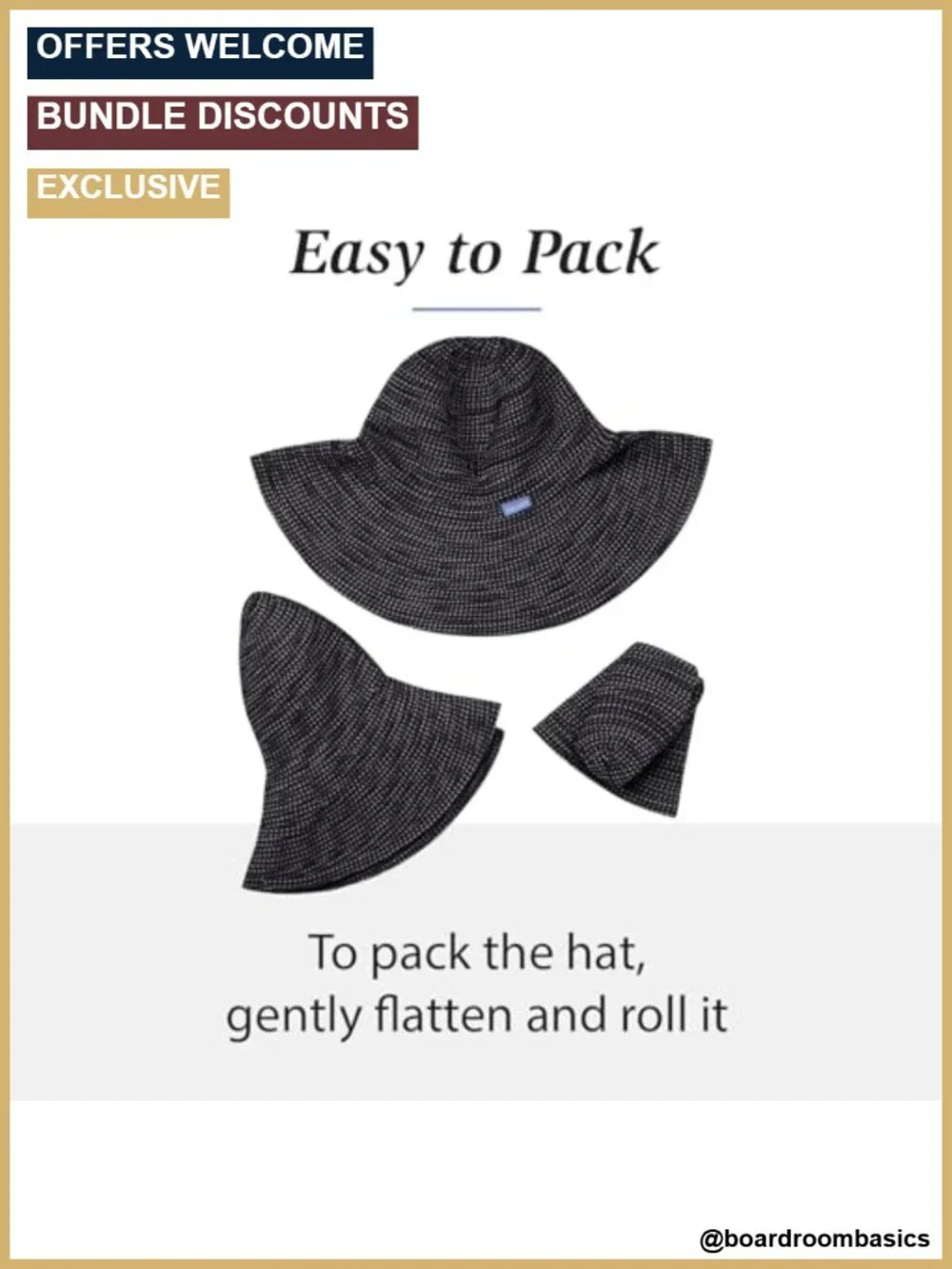 UPF 50+ Women's Wide Brim Sun Hat Packable Drawstring